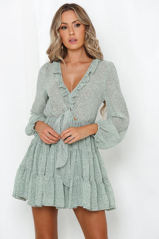 On My Wish List Dress Sage