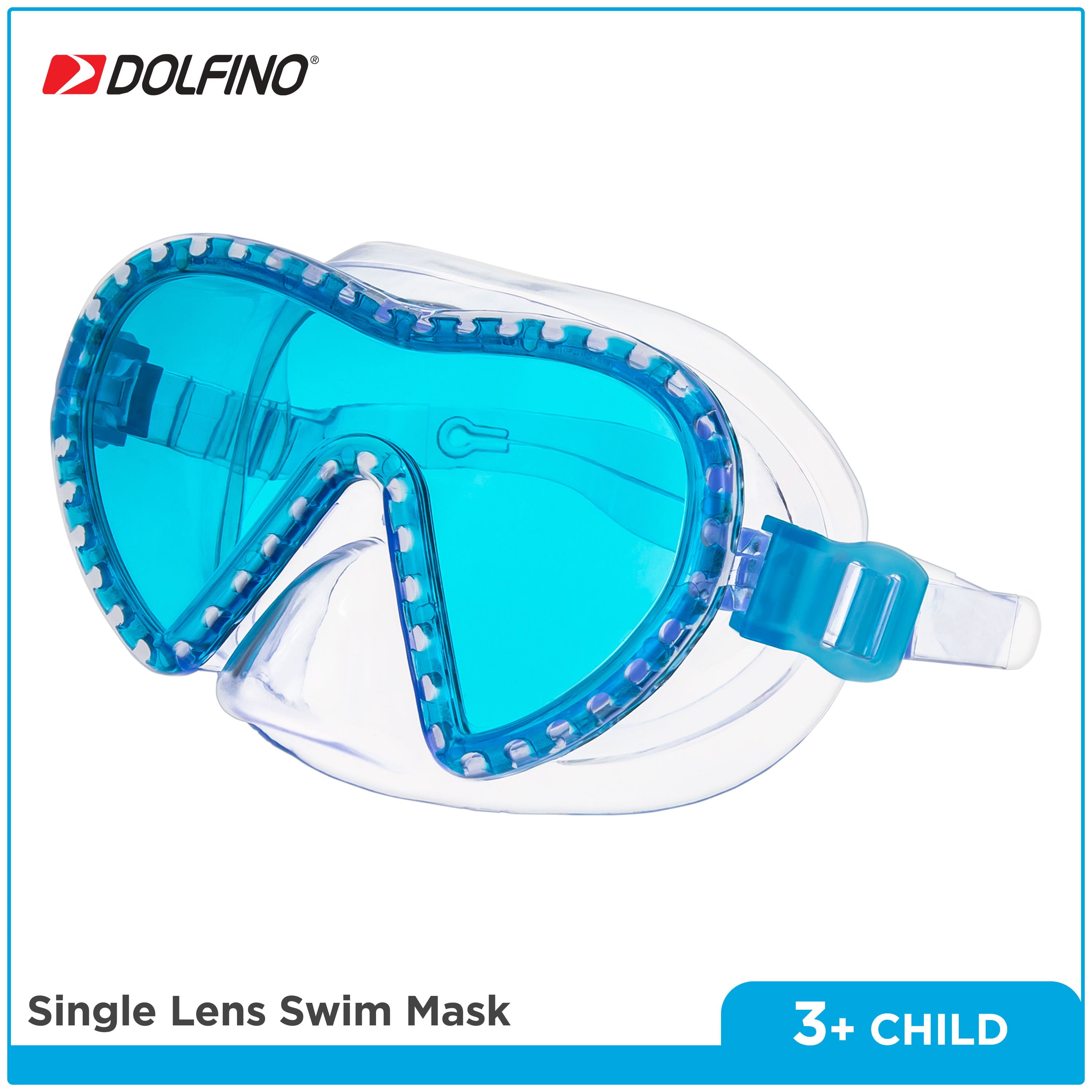 Dolfino Child Latex Free Swim Mask and Snorkel Set with Wideangle View