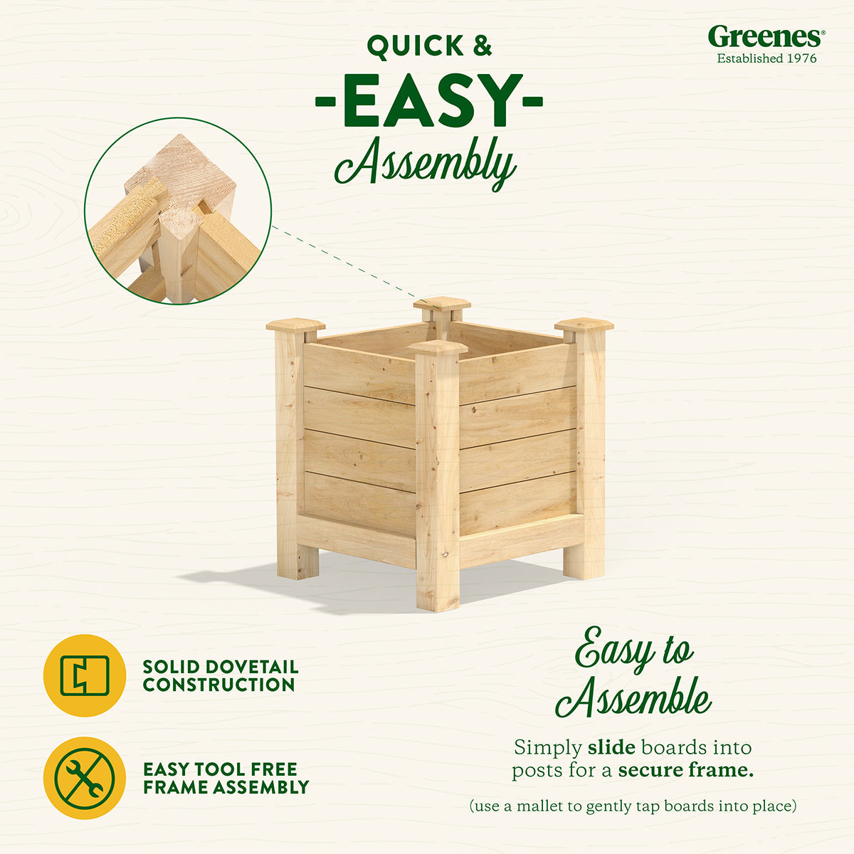 Greenes Fence Original Cedar Elevated Planter, 16" x 16" x 21"