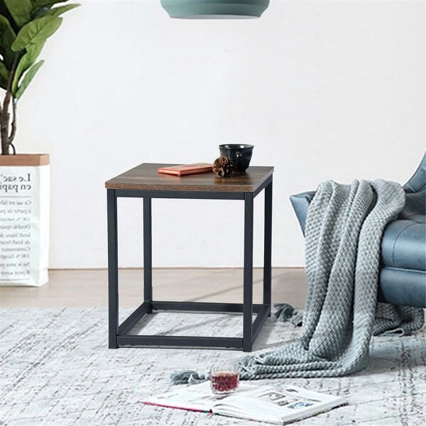 Homylin Facto Composite Square End Table - Dark Brown