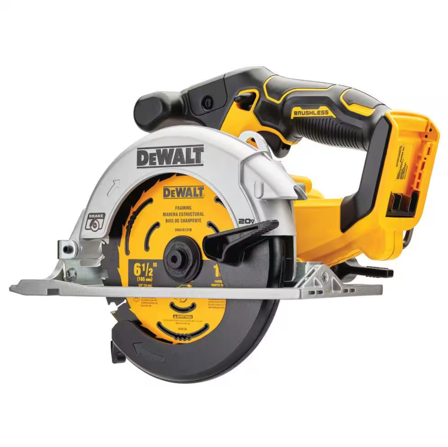 DEWALT 20V MAX Cordless Brushless 6-1/2 in. Circular Saw with 20V MAX Compact Lithium-Ion 4.0Ah Battery Pack