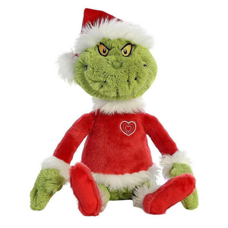 Aurora Large Green Dr. Seuss 16 Grinch Santa Whimsical Stuffed Animal