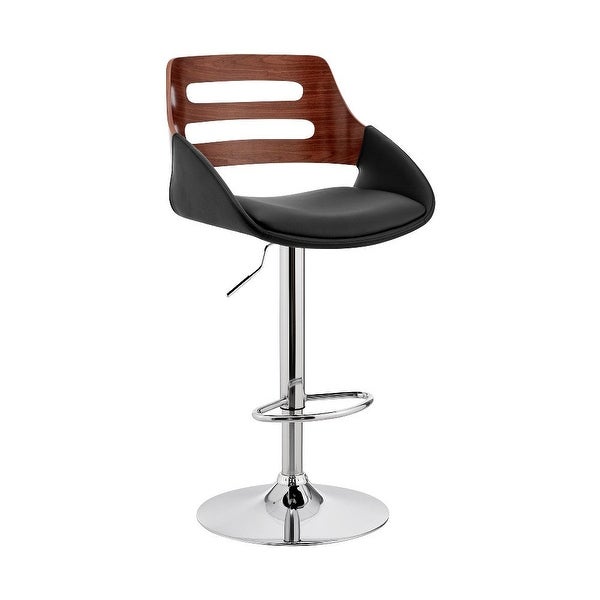 Faux Leather Adjustable Swivel Bar Stool - 19 L x 20 W x 35 H Inches