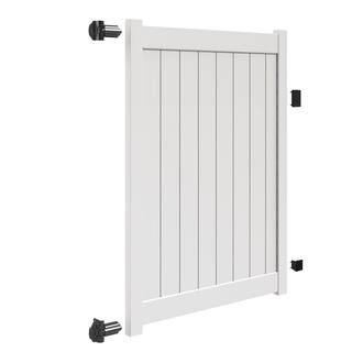 Barrette Outdoor Living Bryce and Washington Series 5 ft. W x 6 ft. H White Vinyl Un-Assembled Fence Gate 73025126