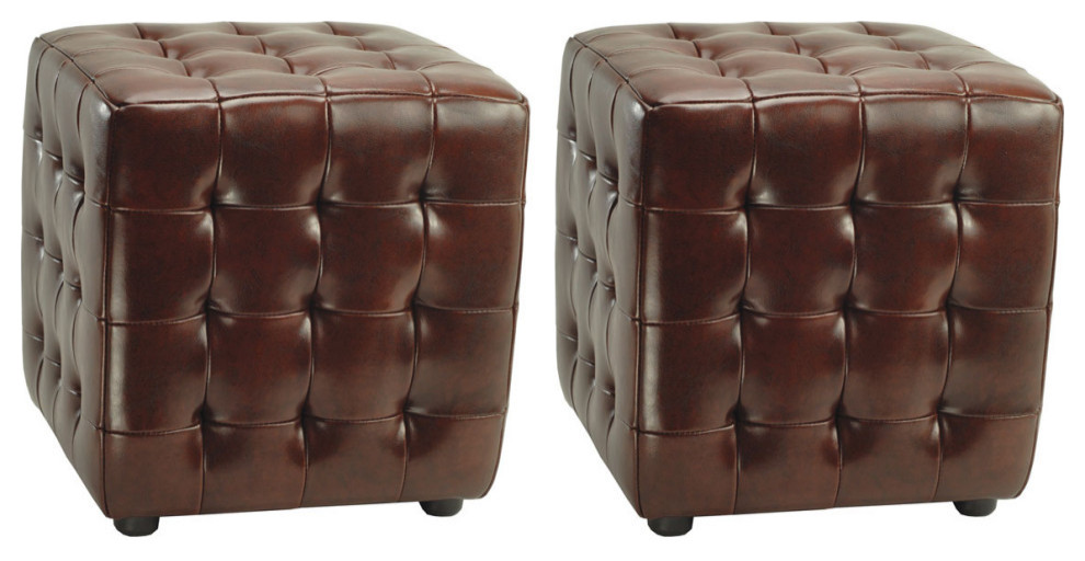 Stewart Ottoman Set of 2 Black/ Cordovan   Modern   Footstools And Ottomans   by Virgil Stanis Design  Houzz