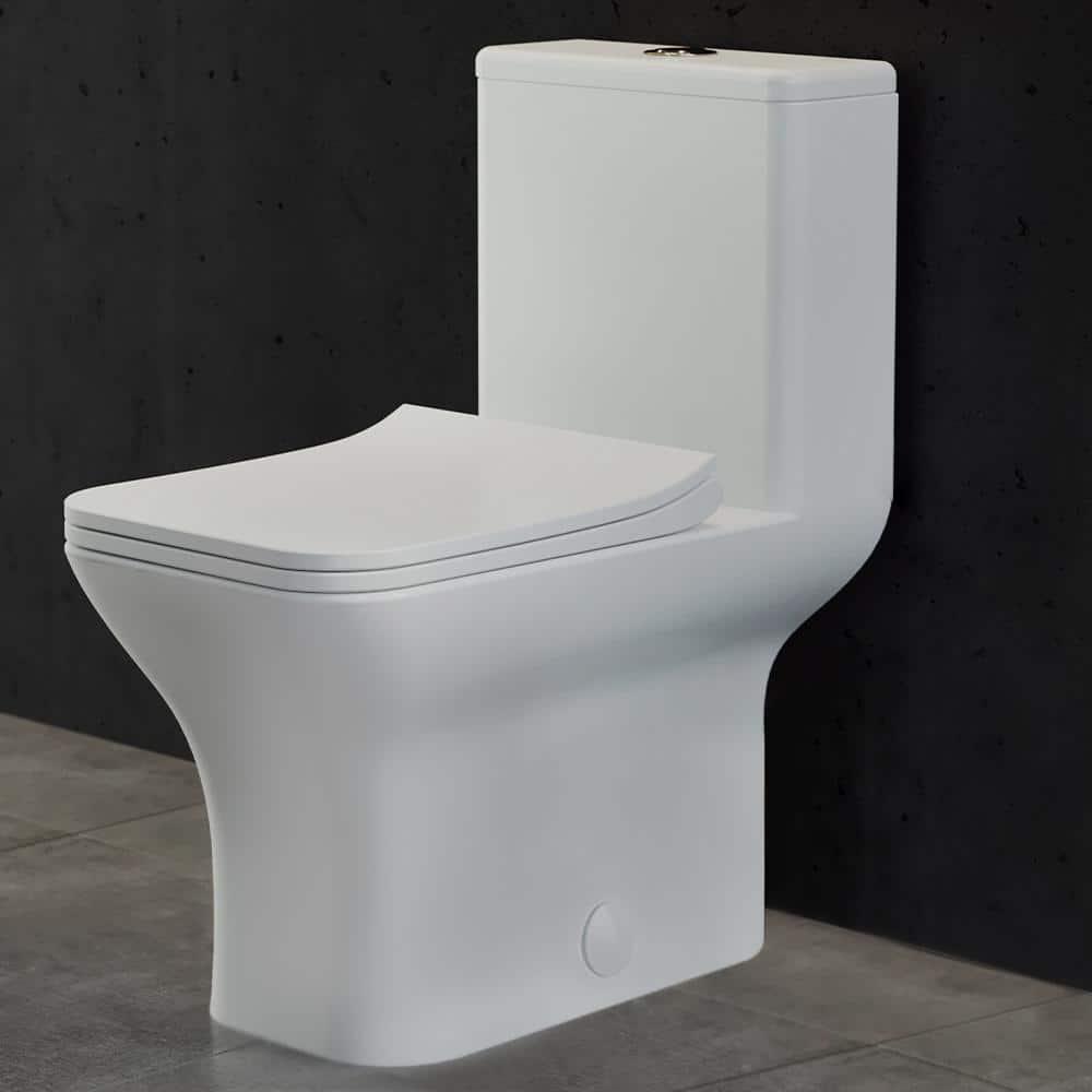 Swiss Madison Carre 1Piece 08128 GPF Dual Flush Square Toilet in White Seat Included