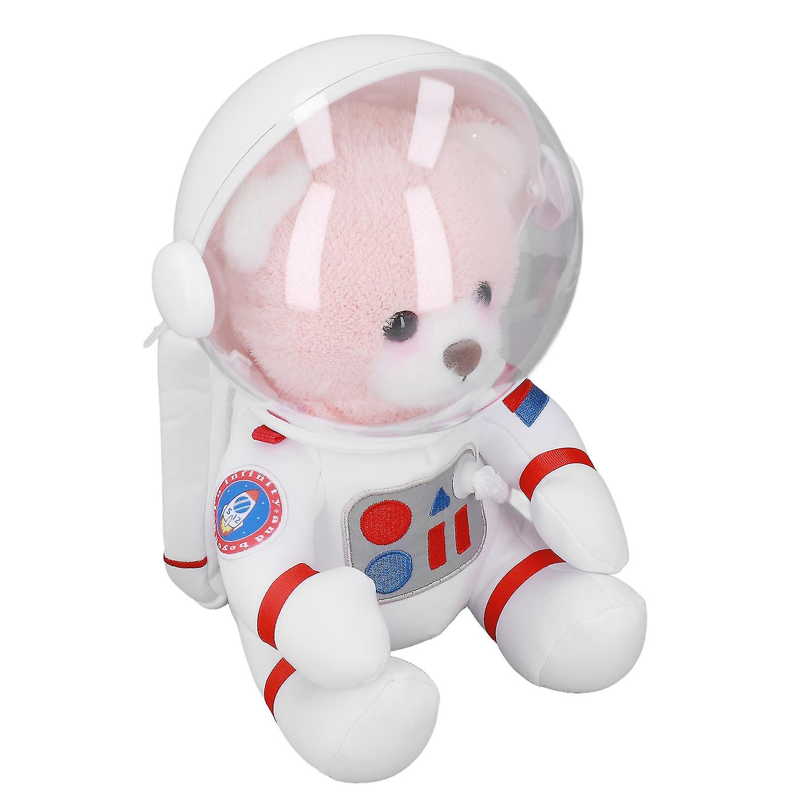 11.81in Space Bear Stuffed Toy Small Bag Adorable Down Cotton Cartoon Bear Doll for Birthday Gift Pink