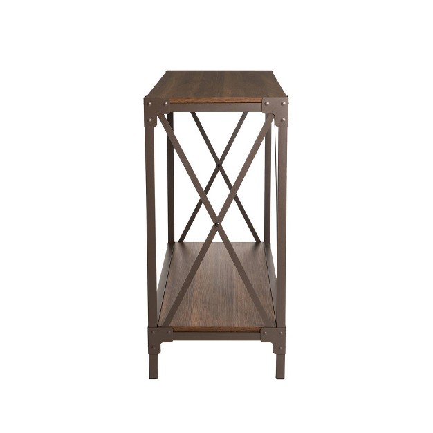 Modern Industry Metal wooden Console Table Glitzhome