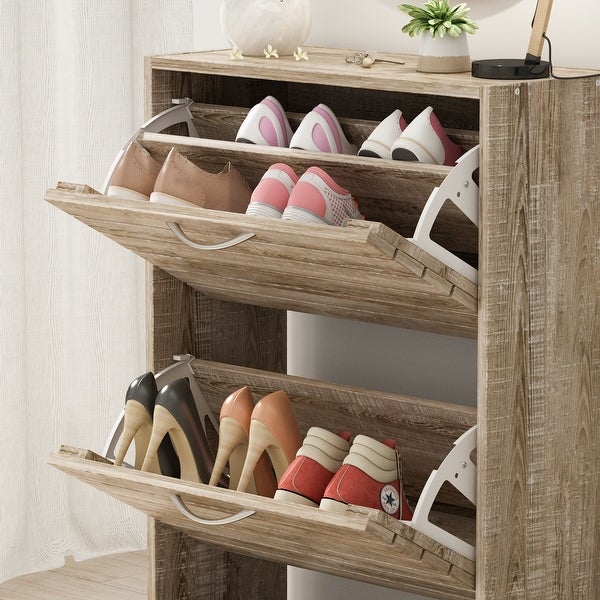 Shoe Cabinet with Flip Drawer for Entryway Rack Storage Organizer - - 36307258