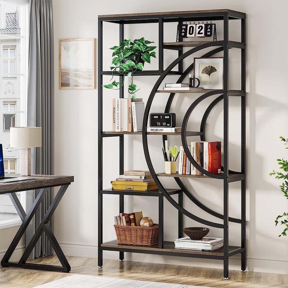 71 inches Geometric Bookcase  8 Tiers Bookshelves for Home Office