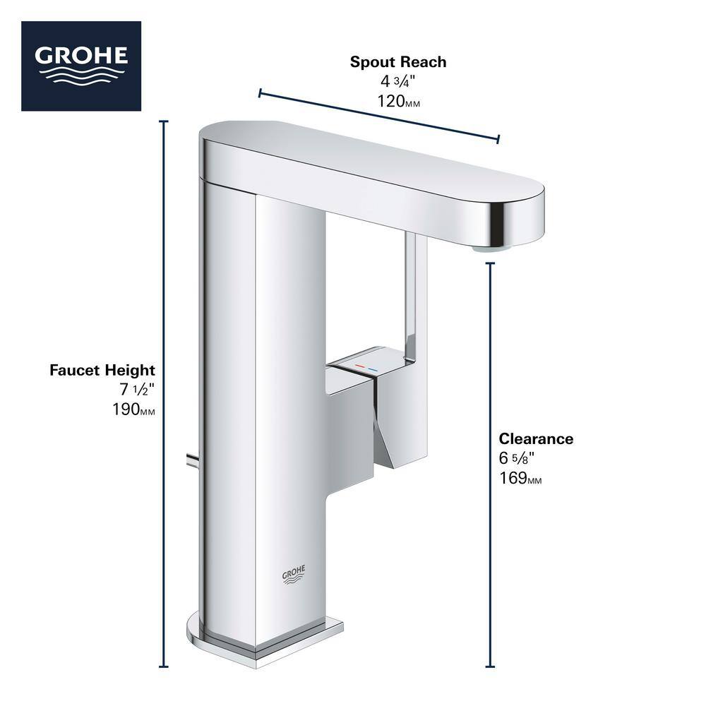 GROHE Plus Single Hole Single-Handle Bathroom Faucet M-Size in Brushed Nickel Infinity 23956EN3