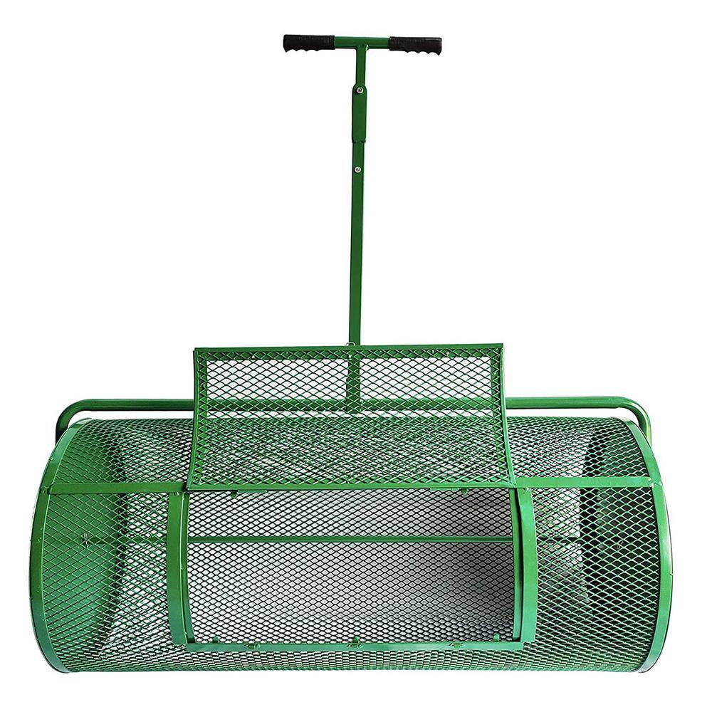 Landzie 44 in. Metal Basket Lawn and Garden Topdressing Rolling Yard Spreader LNDZ-44-SPREADER