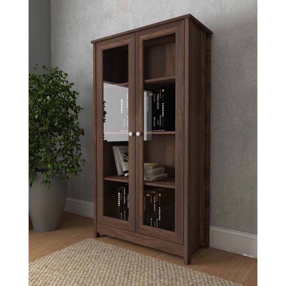 Bertolini Oasis 31.5 in. W Walnut 4-Shelf Accent Bookcase E-961 BE DW