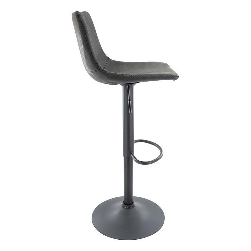 LeisureMod Tilbury Modern Adjustable Bar Stool With Footrest and 360-Degree Swivel Set of 2