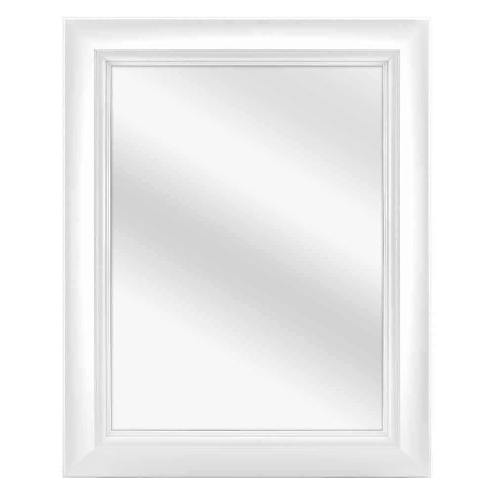 Home Decorators Collection 24 in W x 30 in H Fog Free Framed Recessed or SurfaceMount Bathroom Medicine Cabinet in White with Mirror