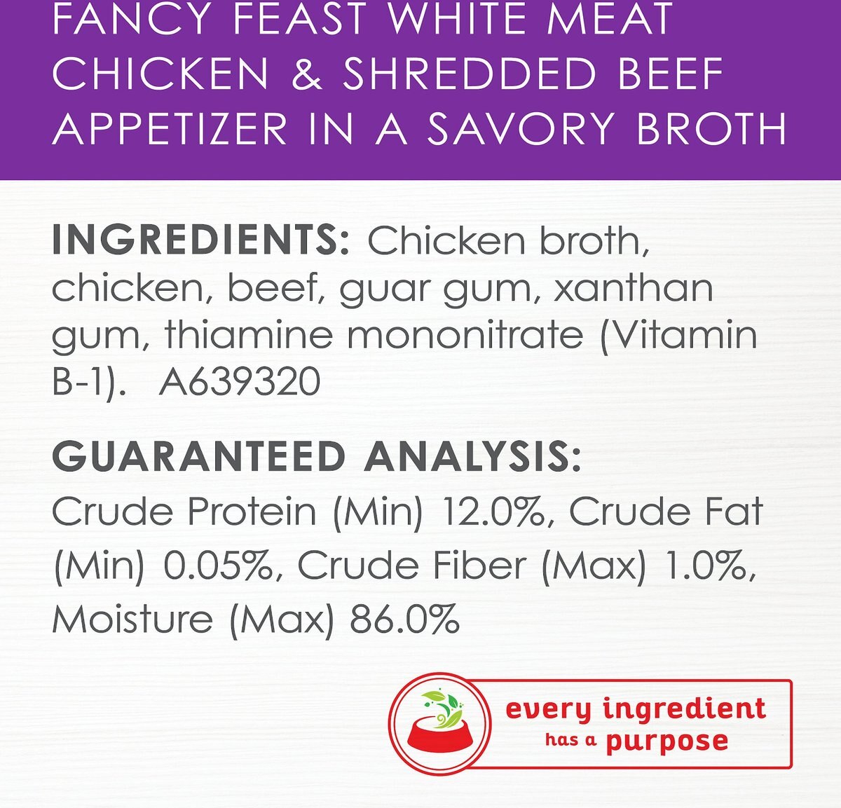 Fancy Feast Appetizers Grain-Free White Meat Chicken and Shredded Beef Appetizer in Savory Broth Wet Cat Food， 1.1-oz tray， case of 10