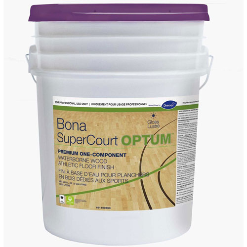 Diversey Bona SuperCourt Wood Floor Finish | Liquid， 640 fl oz (20 quart)， Sweet Scent， White | DVO101100563