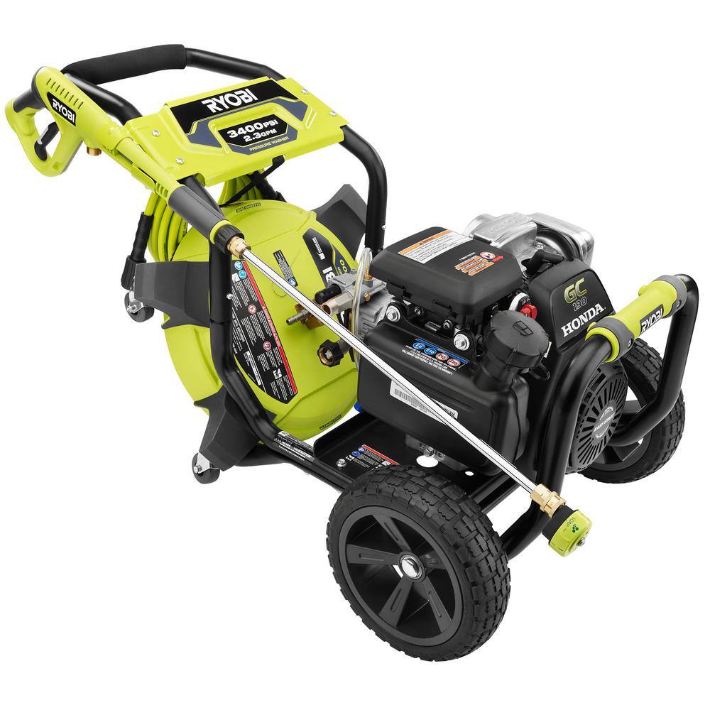 RYOBI 3400 PSI 2.3 GPM Cold Water Gas Pressure Washer with 16 in. Surface Cleaner RY803423H