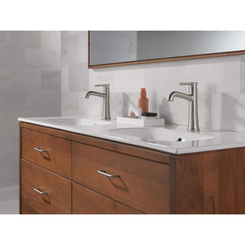 Delta Greydon Single Handle Single Hole Bathroom Faucet in Spotshield Brushed Nickel