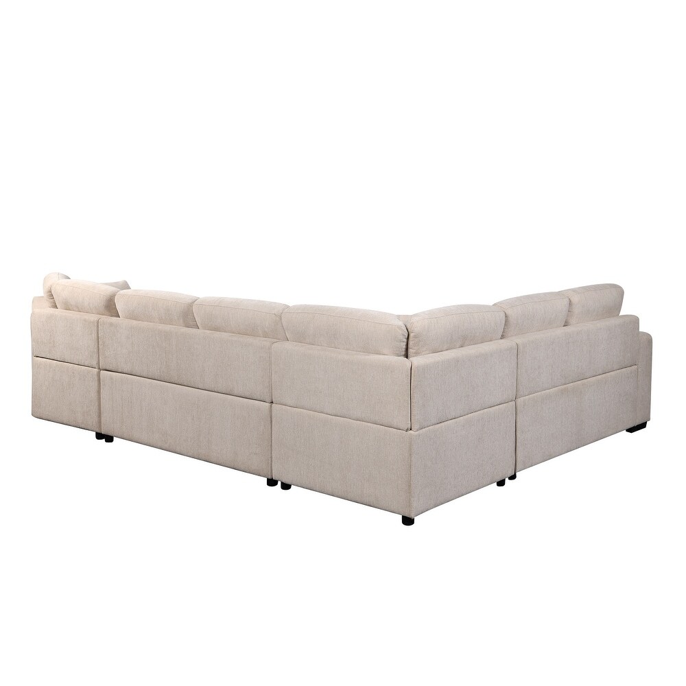 U Shape Sectional Sofa with Chaise for Home Bedroom