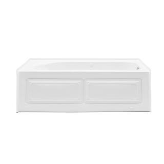 Aquatic Dossi 32 60 in. Acrylic Left Drain Rectangular Alcove Whirlpool Bathtub with Heater in White 826541924076