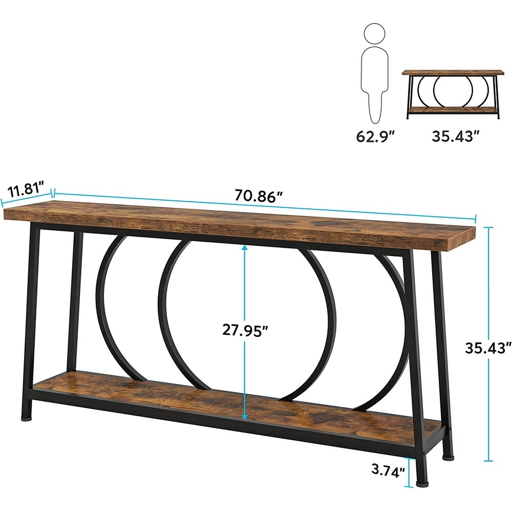 70.9 Inch Sofa Console Table with Storage for Entryway Hallway Living Room Behind Couch