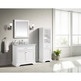 Home Decorators Collection 24 in. W x 32 in. H Framed Rectangular Beveled Edge Bathroom Vanity Mirror in White finish 15101-M24-WT