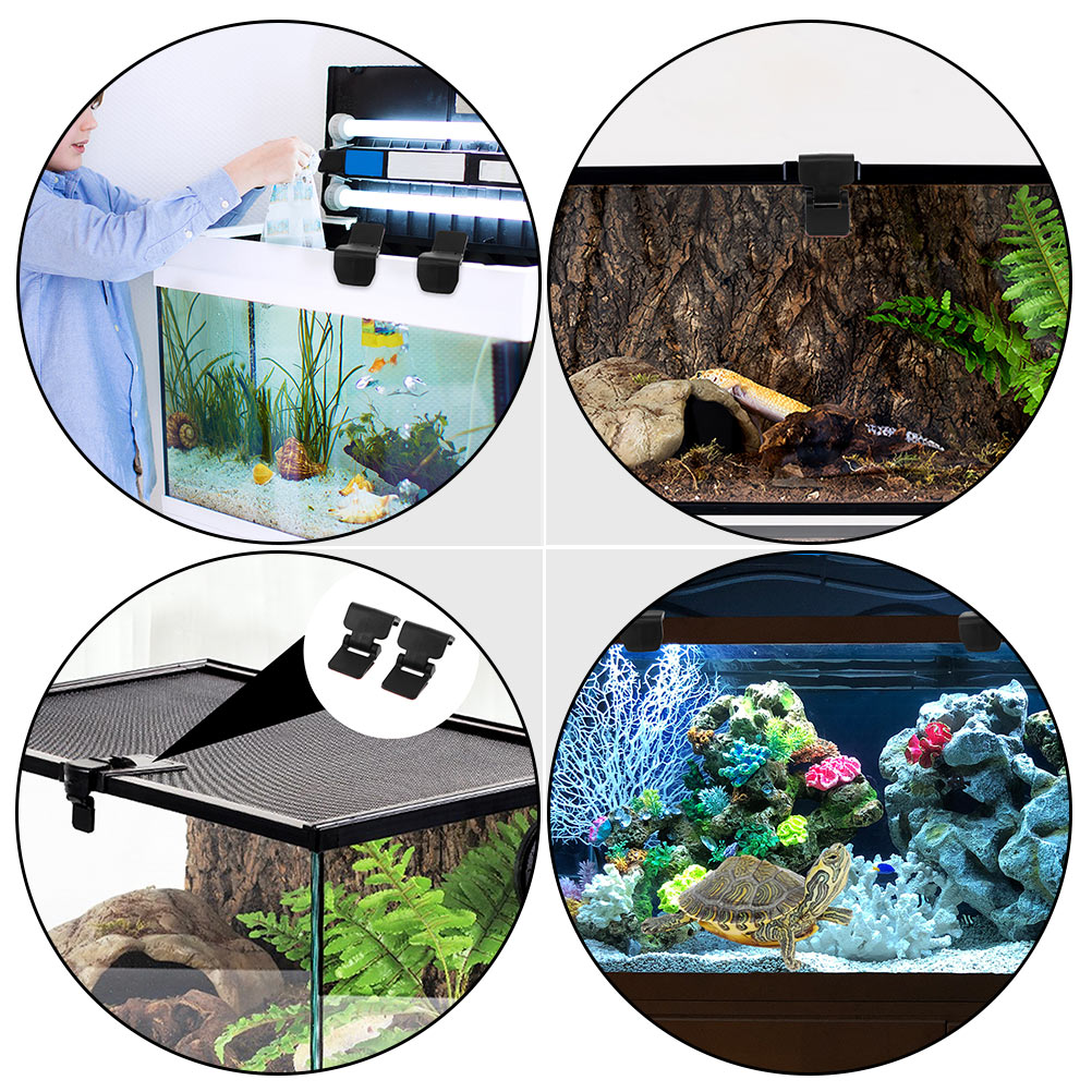 NUOLUX 6pcs Glass Turtle Terrarium Lock Buckles Reptile Feeding Tank Anti-escape Latch