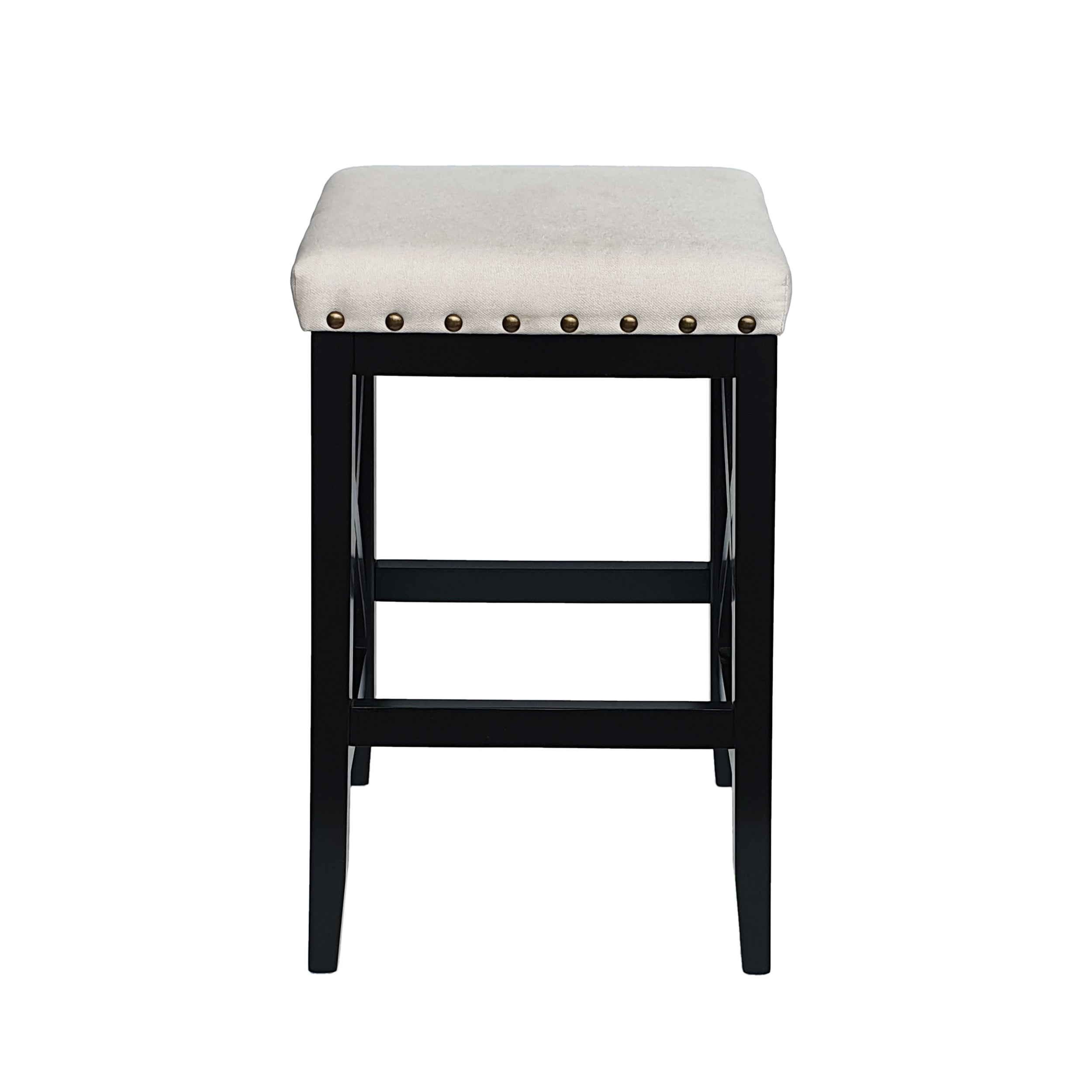 Nancy Contemporary Farmhouse Upholstered Fabric Barstools (Set of 2)