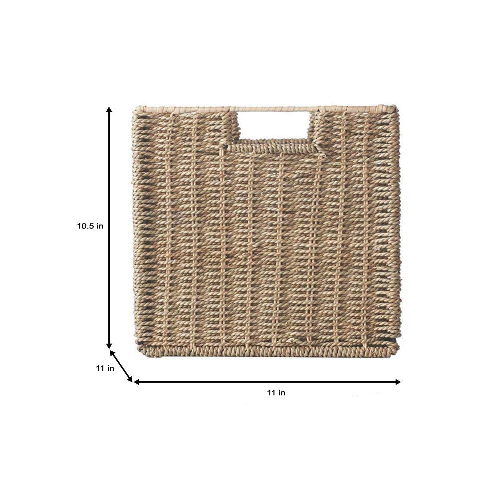 Home Decorators Collection 10.5 in. H x 11 in. W x 11 in. D Brown Wicker Cube Storage Bin 3-Pack 4082500950