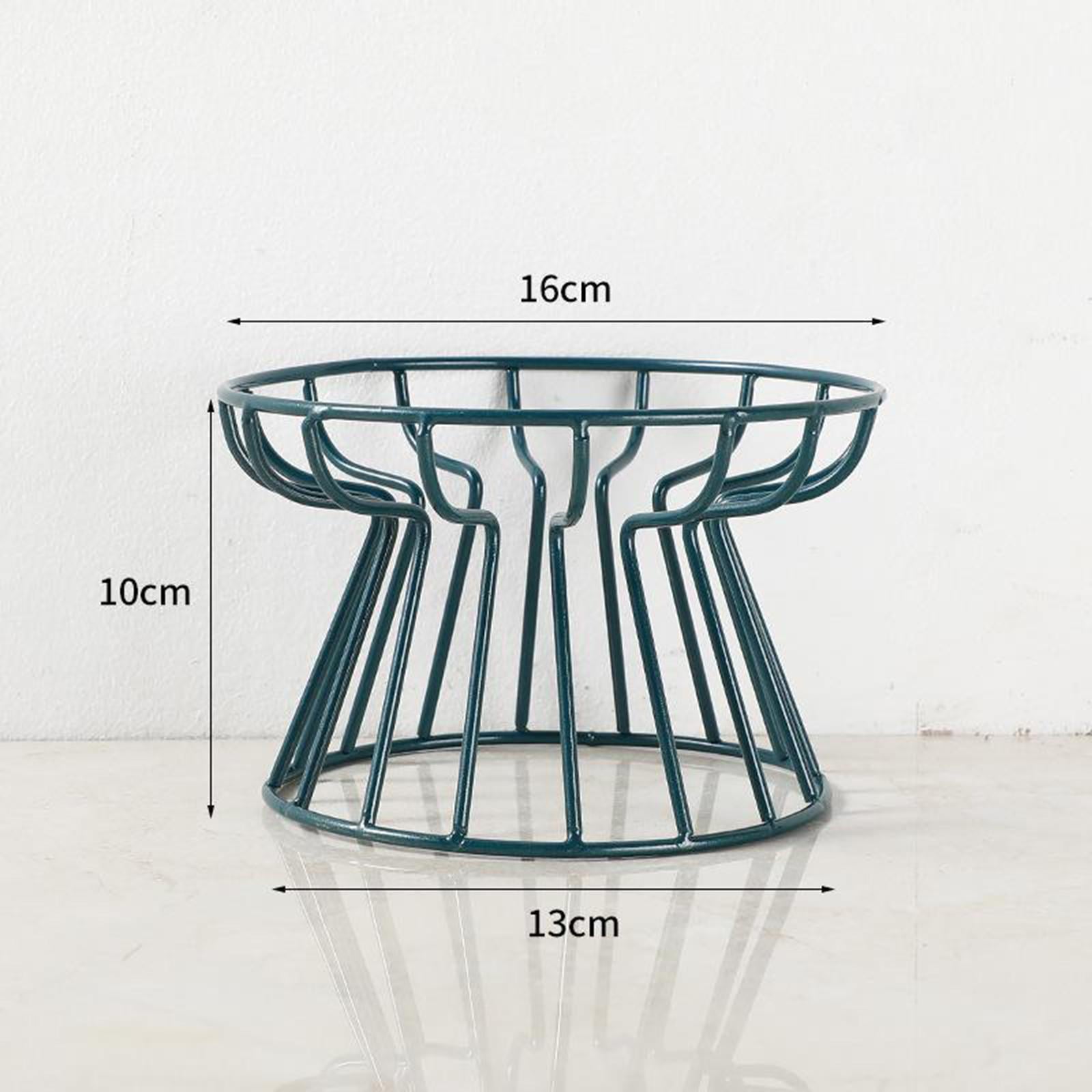 Ceramic Iron Holder Shelf Stand Pet Single Bowl Feeding Food Bowls for cat and dog - Green