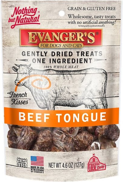 Evanger's Nothing but Natural Beef Tongue Gently Dried Dog and Cat Treats