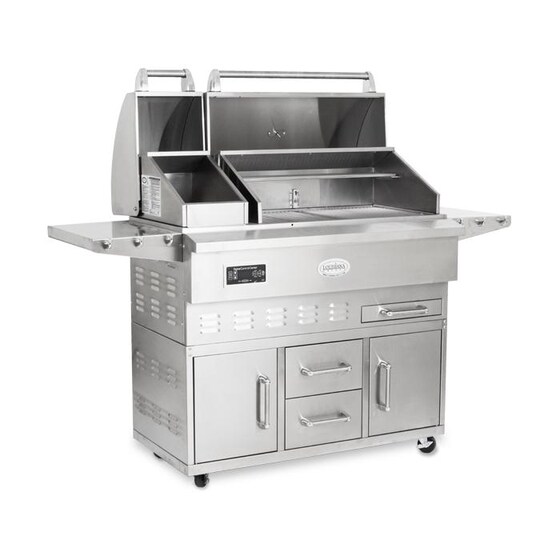 Louisiana Grills Estate Series 860 sq in 304 Stainless Steel Pellet Grill w/ Full Lower Cabinet