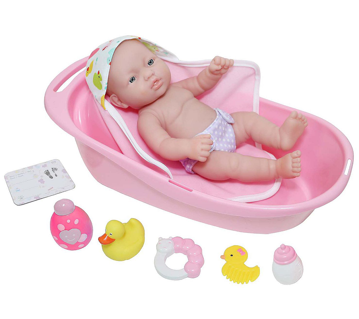 JC Toys La Newborn 12 Baby Doll 10 Pcs BathtubGift Set