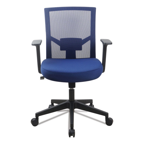 Workspace by Alera Mesh Back Fabric Task Chair， Supports Up to 275 lb， 17.32 to 21.1 Seat Height， Navy Seat， Navy Back (WS42B27)