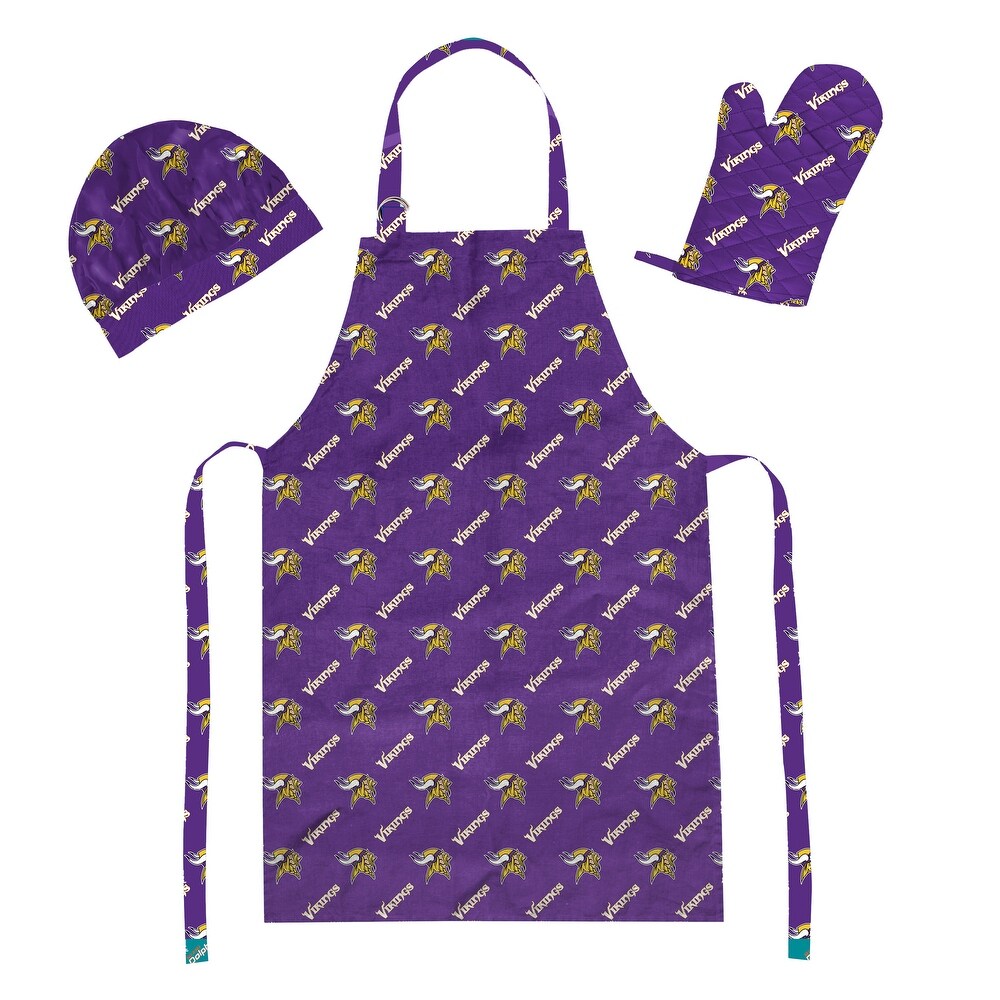 NFL 699 Vikings 3PC Set   Apron Mitt Hat