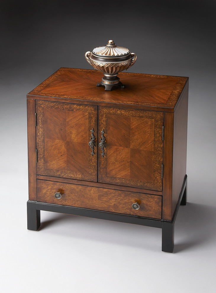 Butler Courtland Cherry  ampBurl Accent Cabinet   Transitional   Accent Chests And Cabinets   by HedgeApple  Houzz