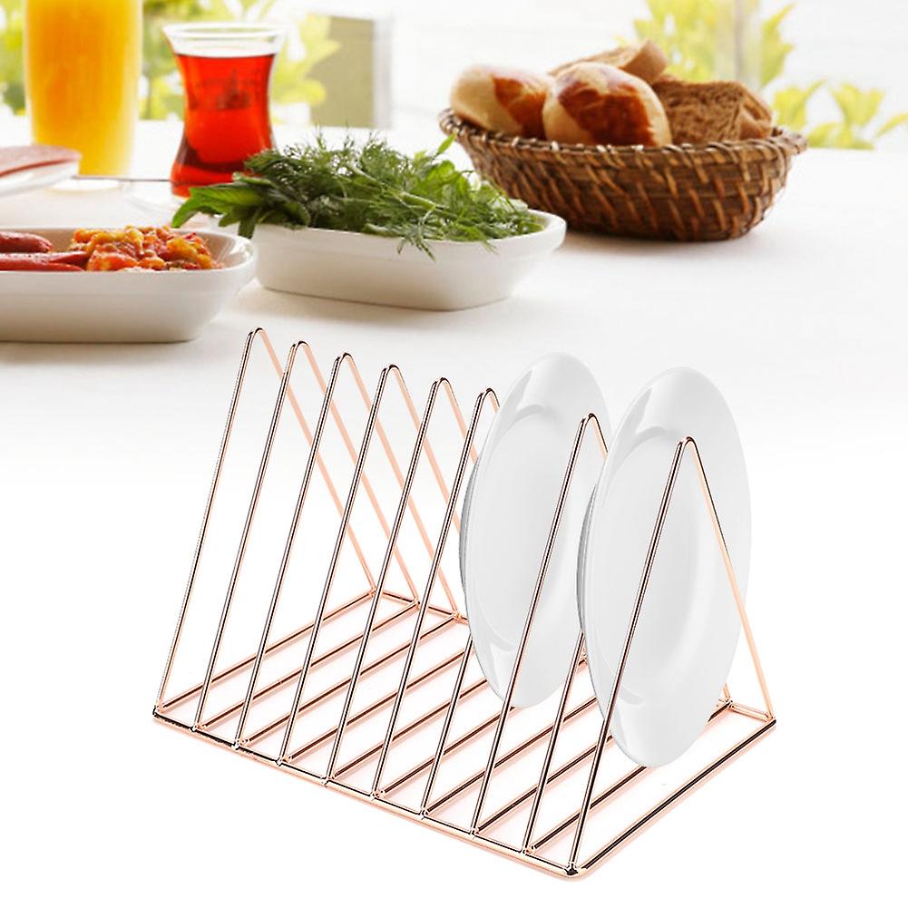 Home Kitchen Iron Triangle Dishes Bowl Utensils Ventilation Storage Rack Drainer Shelf