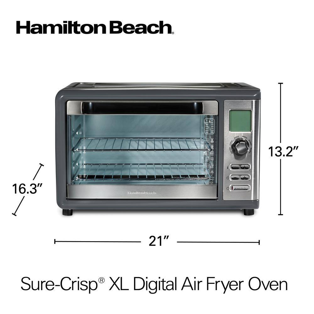 Hamilton Beach Sure Crisp XL 1800 W 6-Slice Grey Digital Toaster Oven with Air Fry 31390