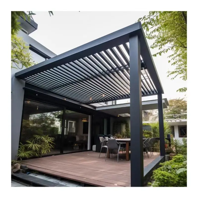 Aluminum alloy rain proof atrium waterproof pergola electric patio ceiling gazebo balcony awning