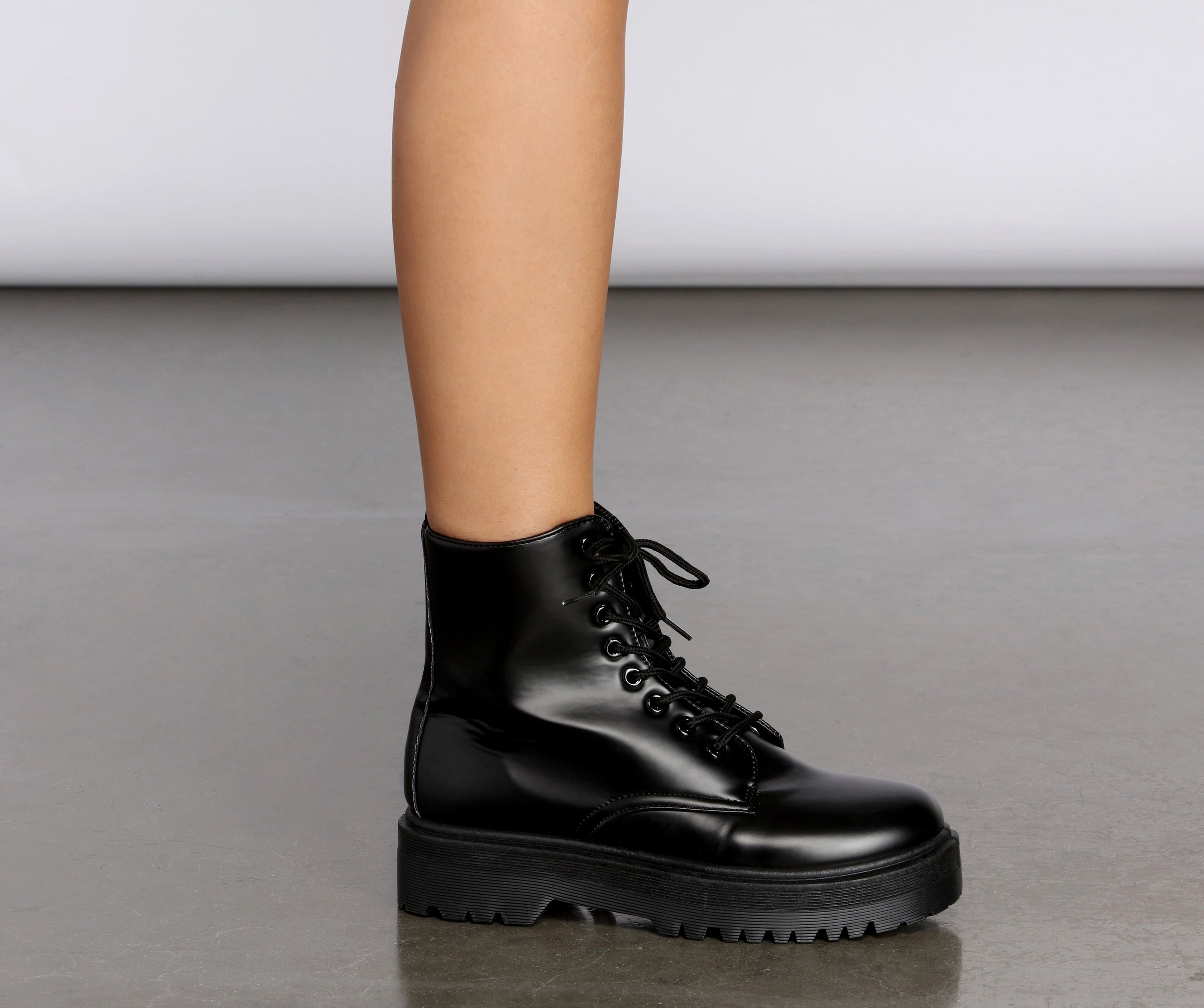 Don't Mess With Me Platform Combat Boots