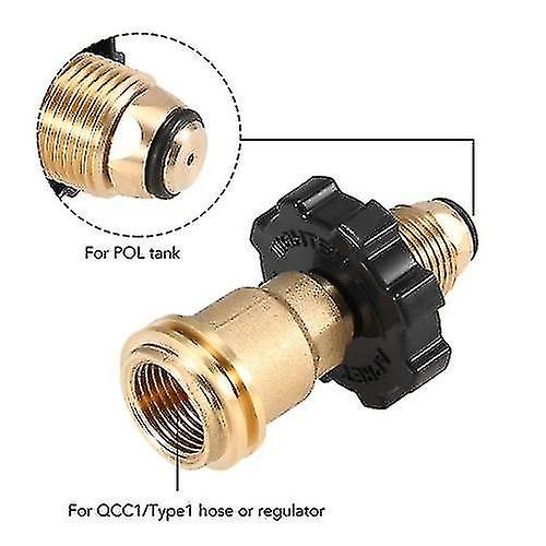 Hmwy-propane Tank Adapter Solid Brass Regulator Valve Safety Pol Tank Convert To Qcc1/type1 Regulator Hos