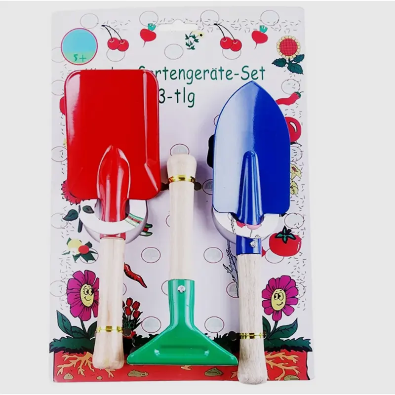 Mini garden tool trowel shovel rake set colorful 3pcs garden tool set children's play gifts