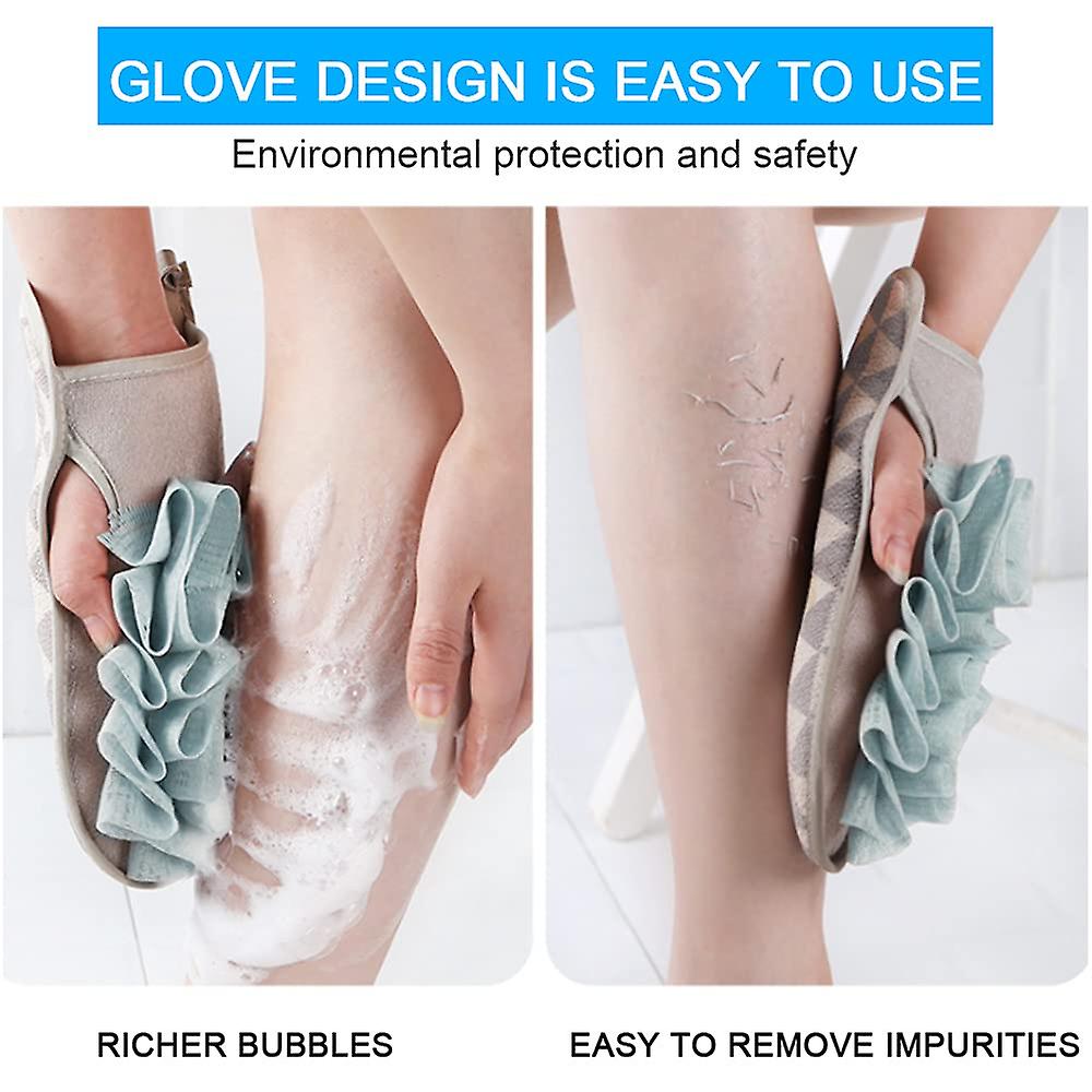 2 Pcs Exfoliating Bath Gloves， Bath Glove， Household Double Sided Toiletries， Adult Bath Flower， For Beauty Spa Massage Skin Shower Scrubber Bathing A