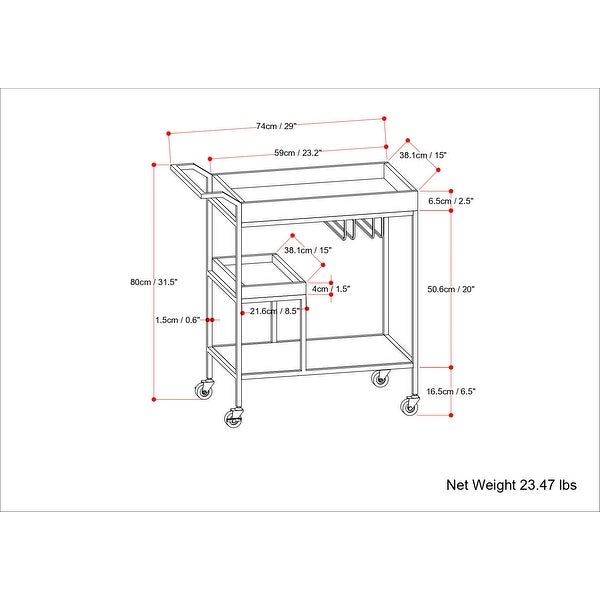 WYNDENHALL Lintz 29 inch Industrial Contemporary Bar Cart in Natural - 15