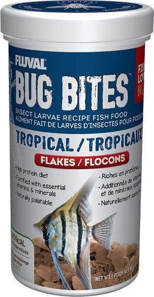 Fluval Bug Bites Tropical Freshwater Formula Flakes Fish Food