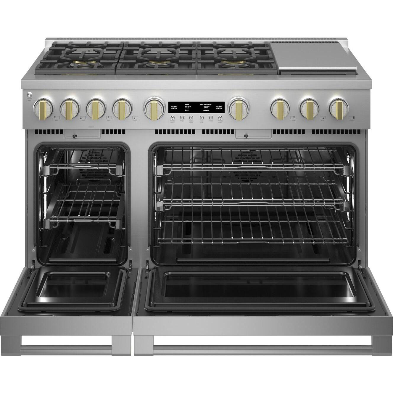 Monogram 48-inch Freestanding Gas Range with Convection Technology ZGP486NDTSS