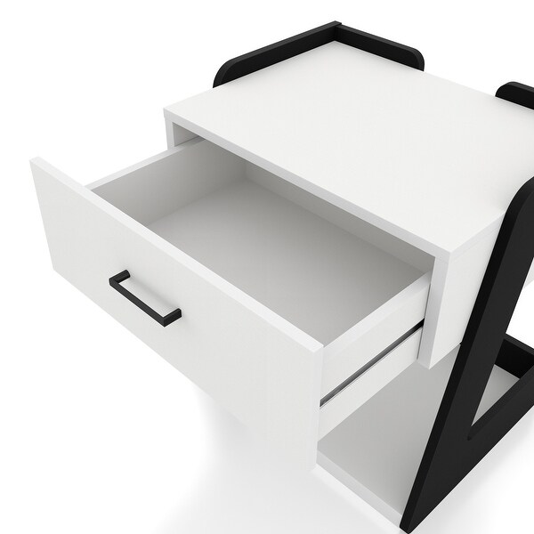 DH BASIC Modern 1-Drawer Bedside End Table by Denhour