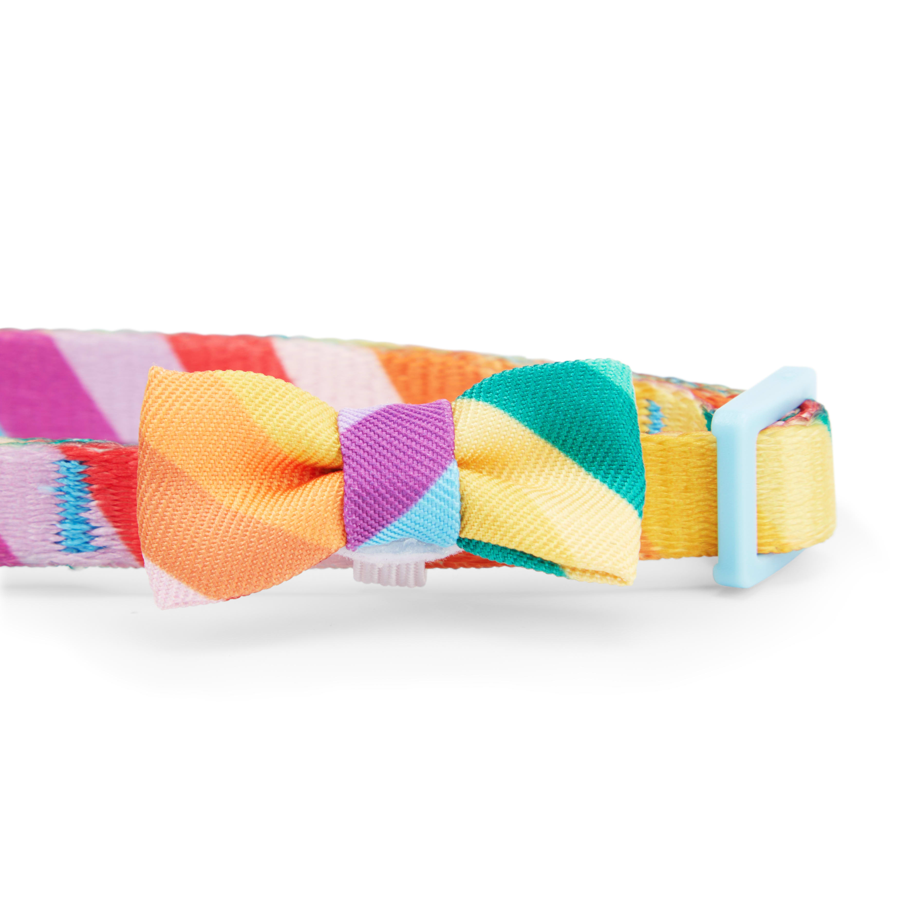 YOULY Rainbow Slant Cat Collar， Medium