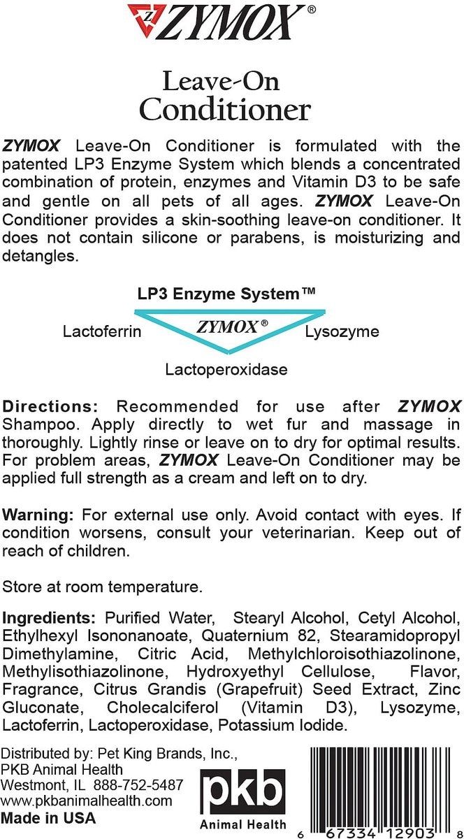 Zymox Veterinary Strength Enzymatic Dog and Cat Leave-on Conditioner